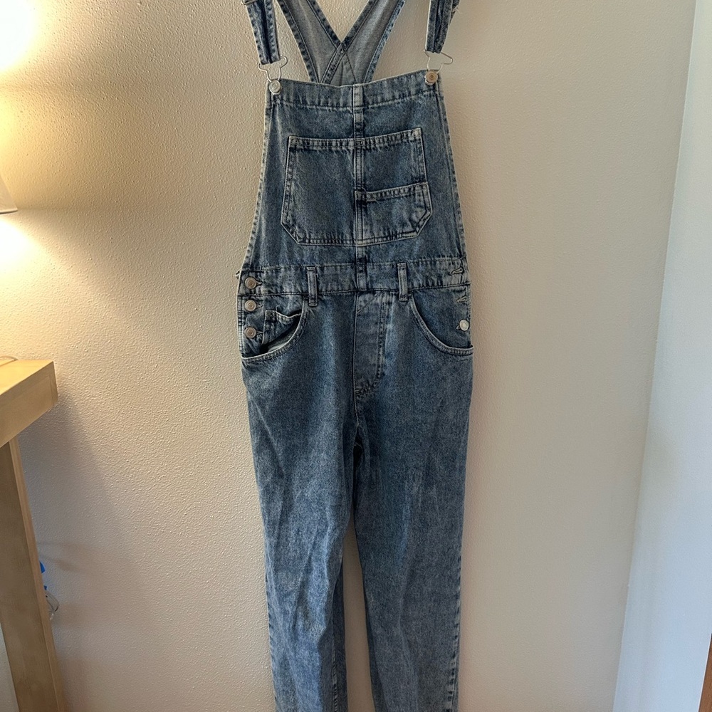 We The Free Blue Denim Overalls